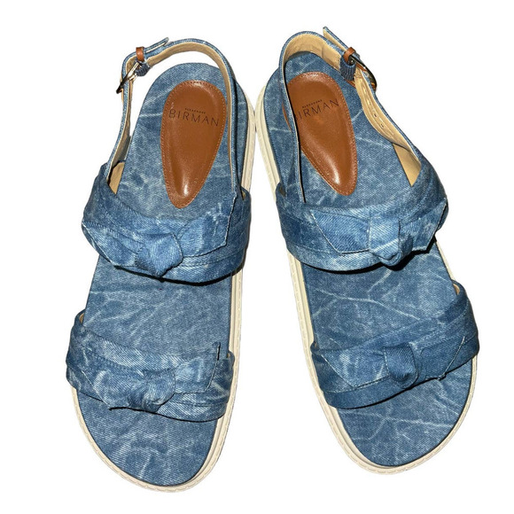 Alexandre Birman Clarita Sport Tractor Denim Blue US Size 10.5 Made in Brazil. - Picture 3 of 12